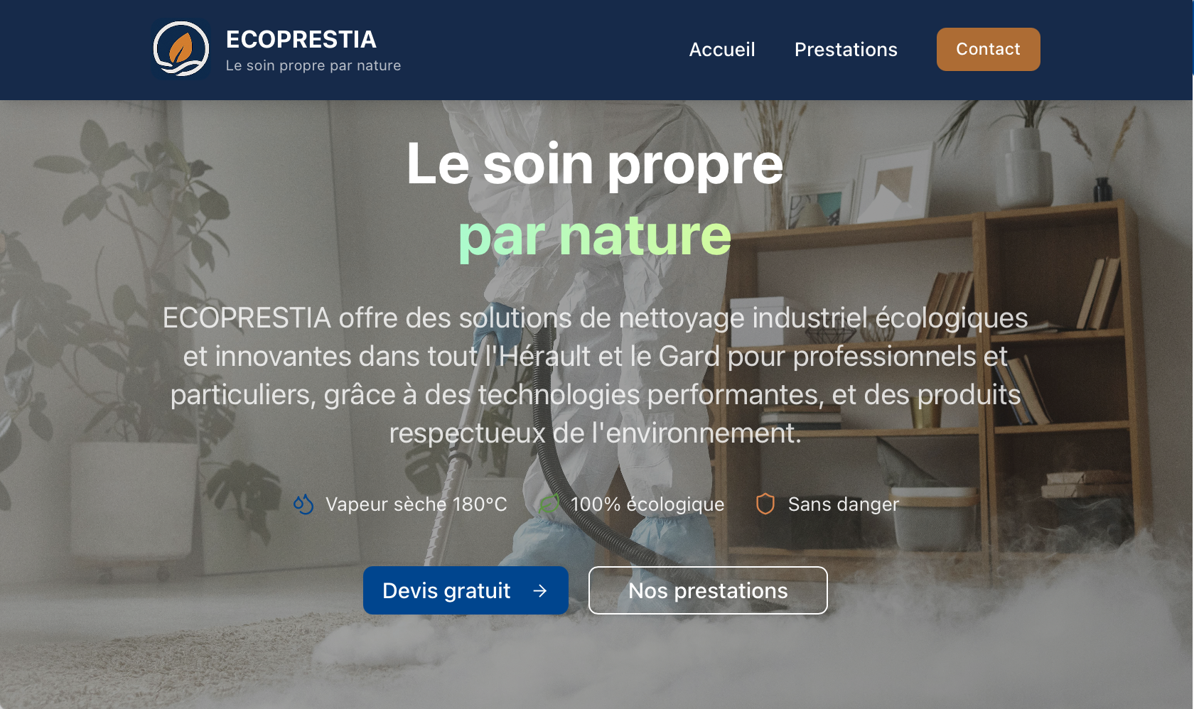 Exemple de site web pour services aux entreprises et particuliers